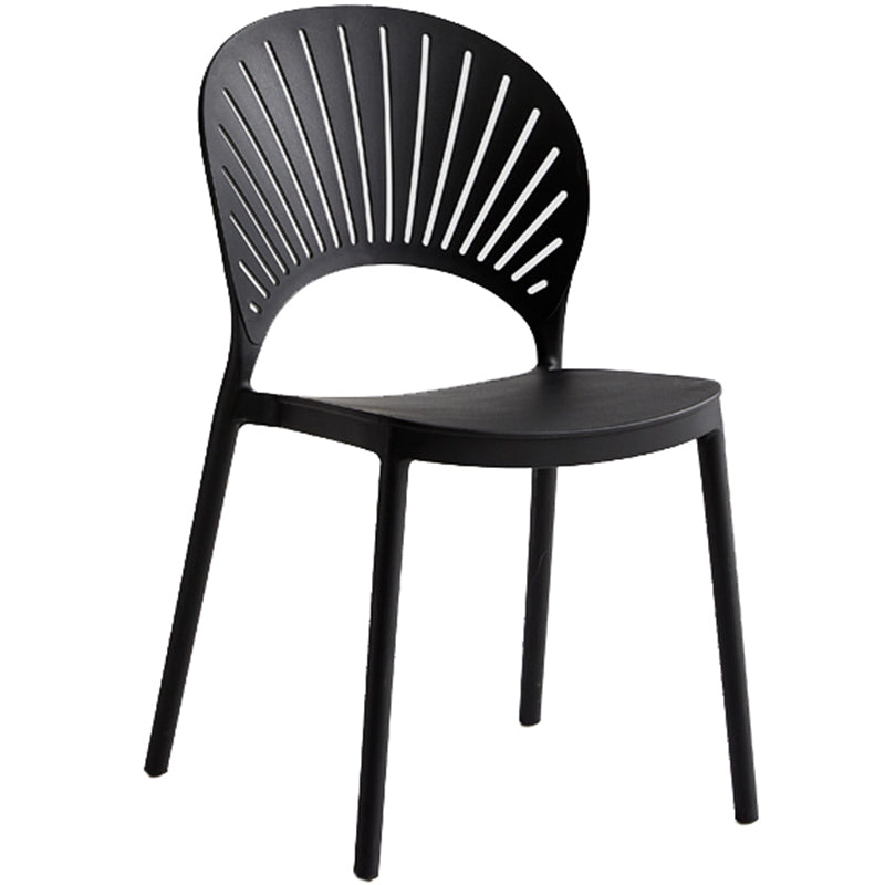 Contemporary Style Plastic Open Side Chair Colorful Stacking Dining Chairr for Home