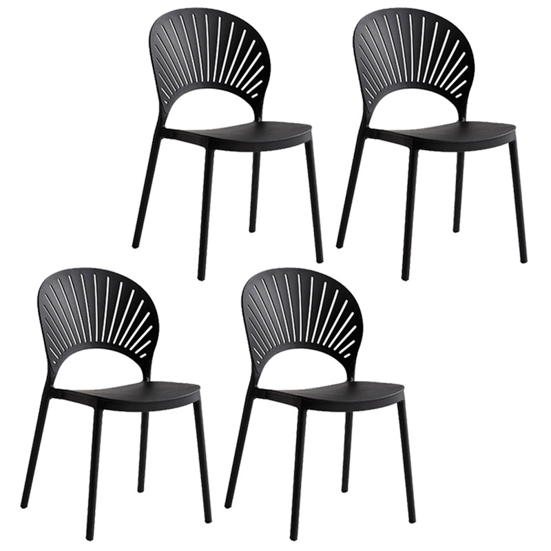 Contemporary Style Plastic Open Side Chair Colorful Stacking Dining Chairr for Home