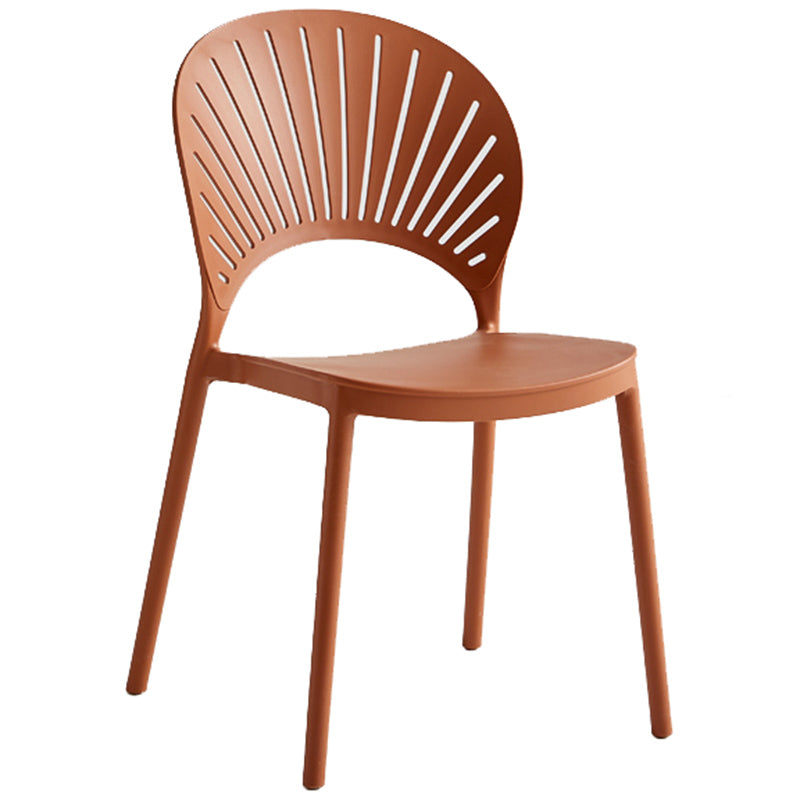 Contemporary Style Plastic Open Side Chair Colorful Stacking Dining Chairr for Home