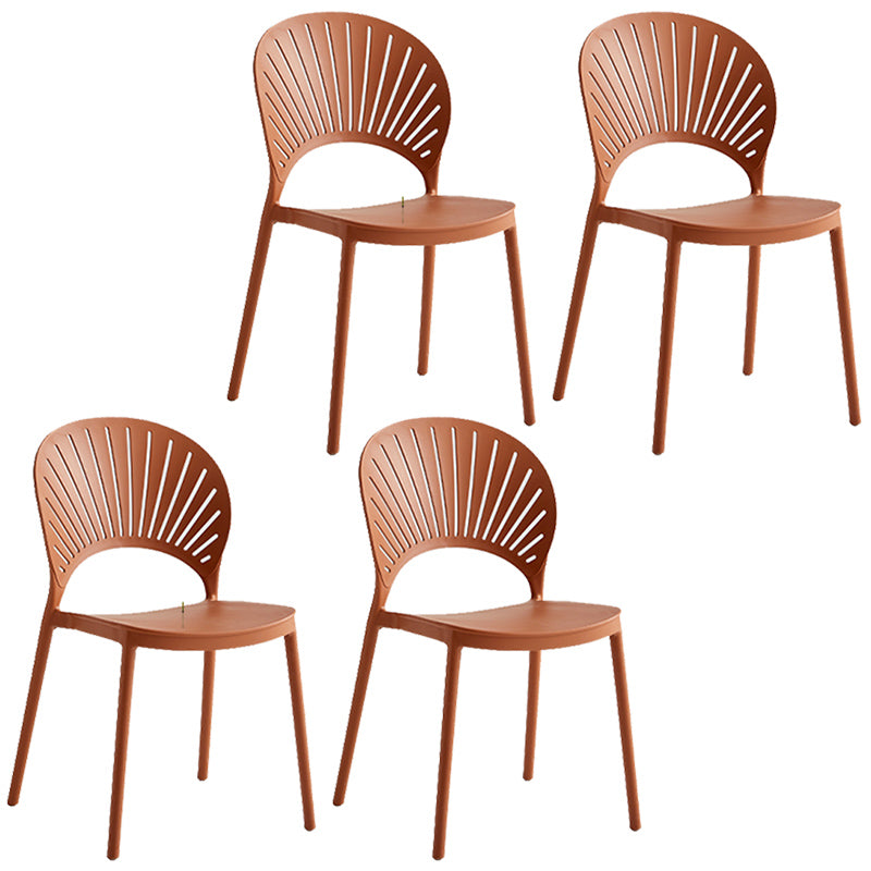 Contemporary Style Plastic Open Side Chair Colorful Stacking Dining Chairr for Home