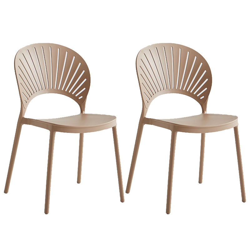 Contemporary Style Plastic Open Side Chair Colorful Stacking Dining Chairr for Home