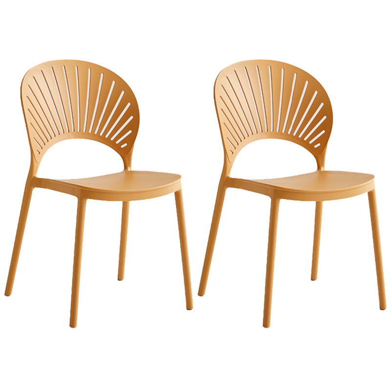 Contemporary Style Plastic Open Side Chair Colorful Stacking Dining Chairr for Home