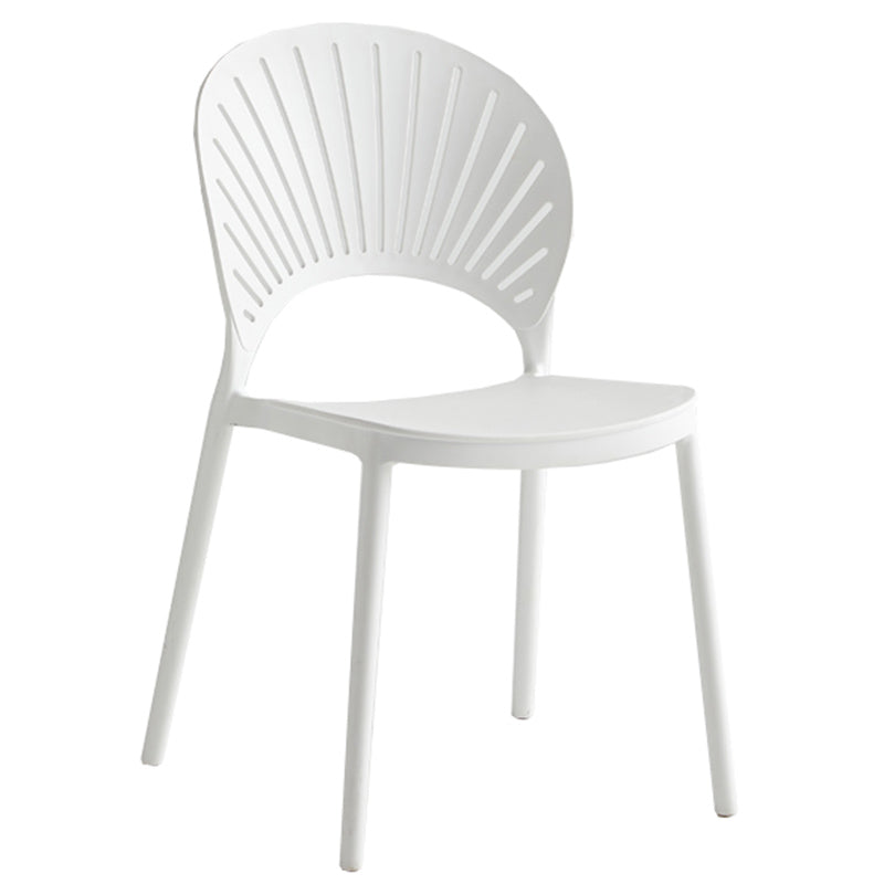 Contemporary Style Plastic Open Side Chair Colorful Stacking Dining Chairr for Home