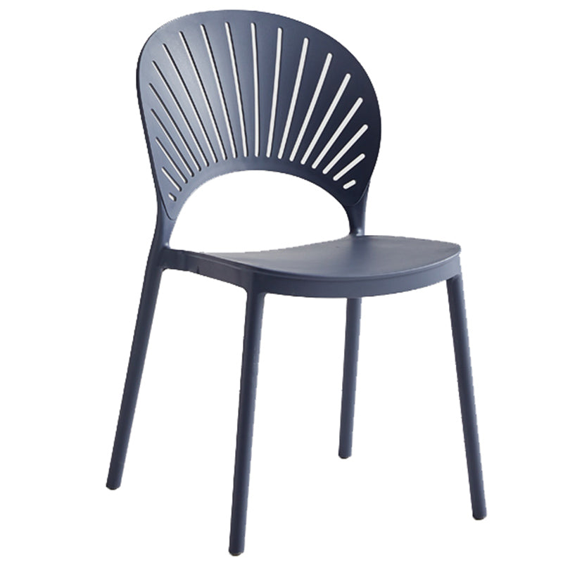Contemporary Style Plastic Open Side Chair Colorful Stacking Dining Chairr for Home