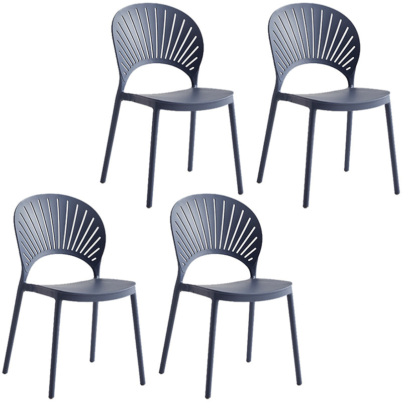Contemporary Style Plastic Open Side Chair Colorful Stacking Dining Chairr for Home