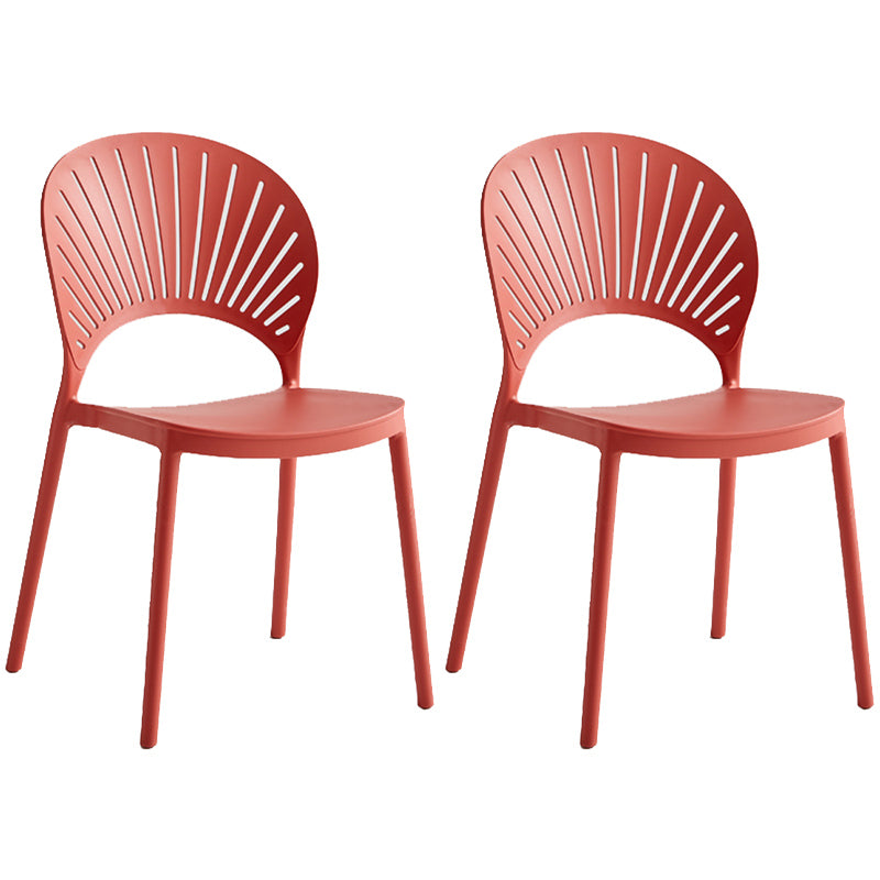 Contemporary Style Plastic Open Side Chair Colorful Stacking Dining Chairr for Home