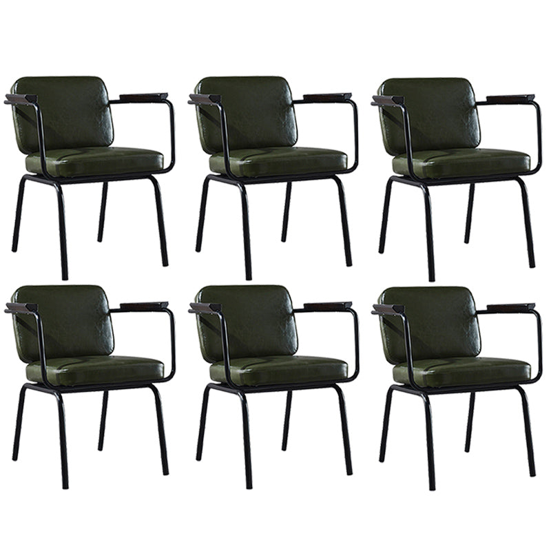 Modern Industrial Style Leather Solid Back Side Chair 31"H Dining Chair for Restaurant Bedroom