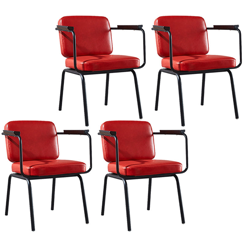 Modern Industrial Style Leather Solid Back Side Chair 31"H Dining Chair for Restaurant Bedroom