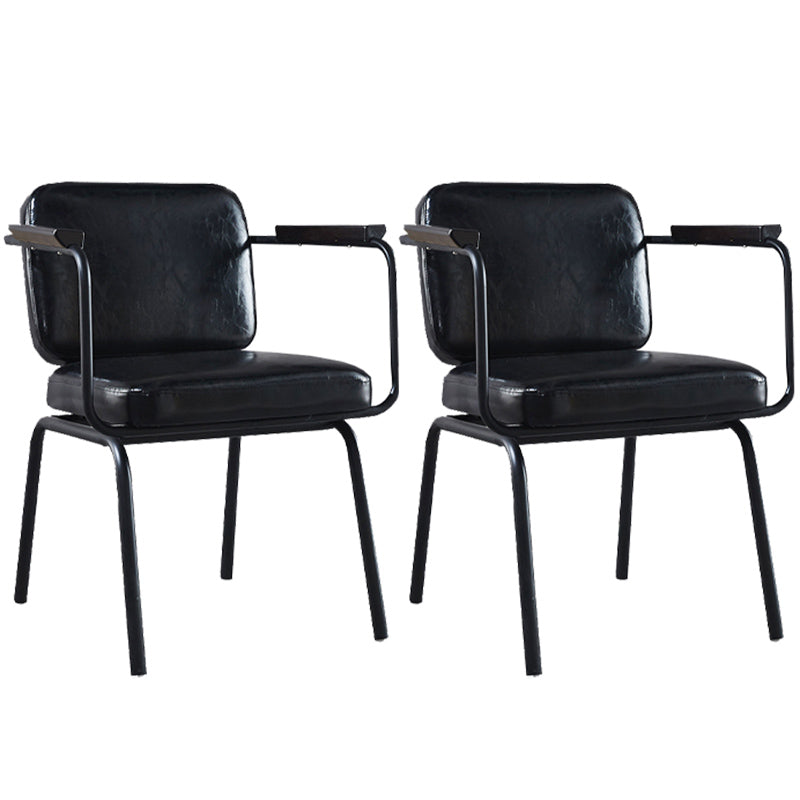 Modern Industrial Style Leather Solid Back Side Chair 31"H Dining Chair for Restaurant Bedroom