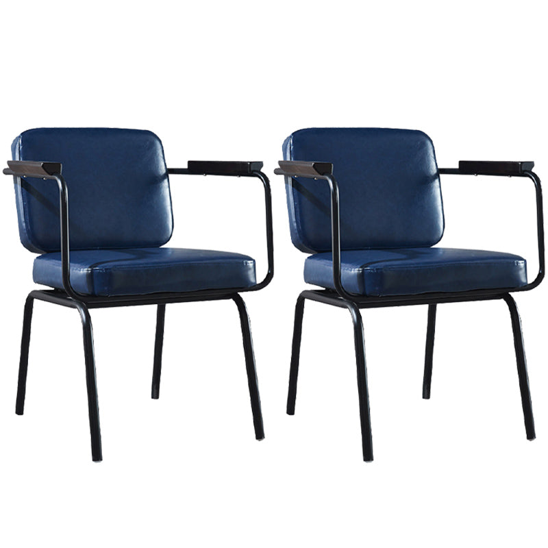 Modern Industrial Style Leather Solid Back Side Chair 31"H Dining Chair for Restaurant Bedroom