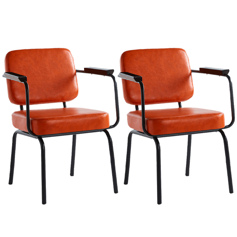 Modern Industrial Style Leather Solid Back Side Chair 31"H Dining Chair for Restaurant Bedroom