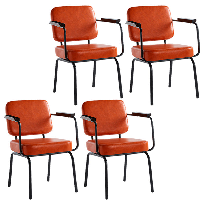 Modern Industrial Style Leather Solid Back Side Chair 31"H Dining Chair for Restaurant Bedroom