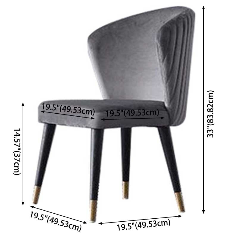Contemporary Kitchen Fabric Dining Chair Wingback Side Chair for Home Use