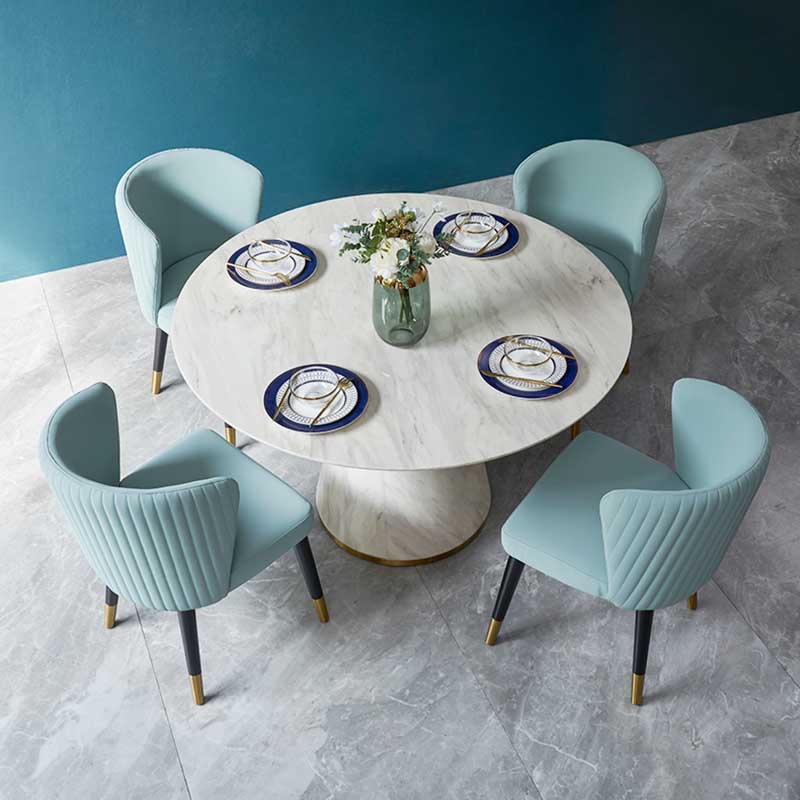 Contemporary Kitchen Fabric Dining Chair Wingback Side Chair for Home Use