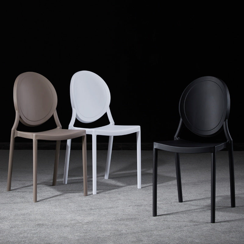 Glam Style Plastic Side Chair Matte Finish Dining Chair for Dinning Room