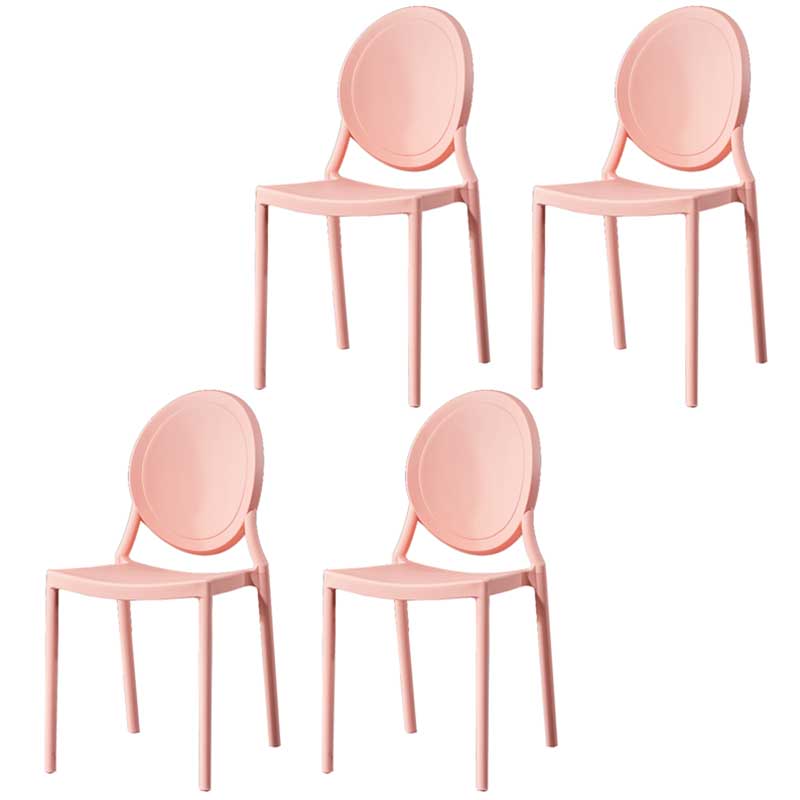 Glam Style Plastic Side Chair Matte Finish Dining Chair for Dinning Room