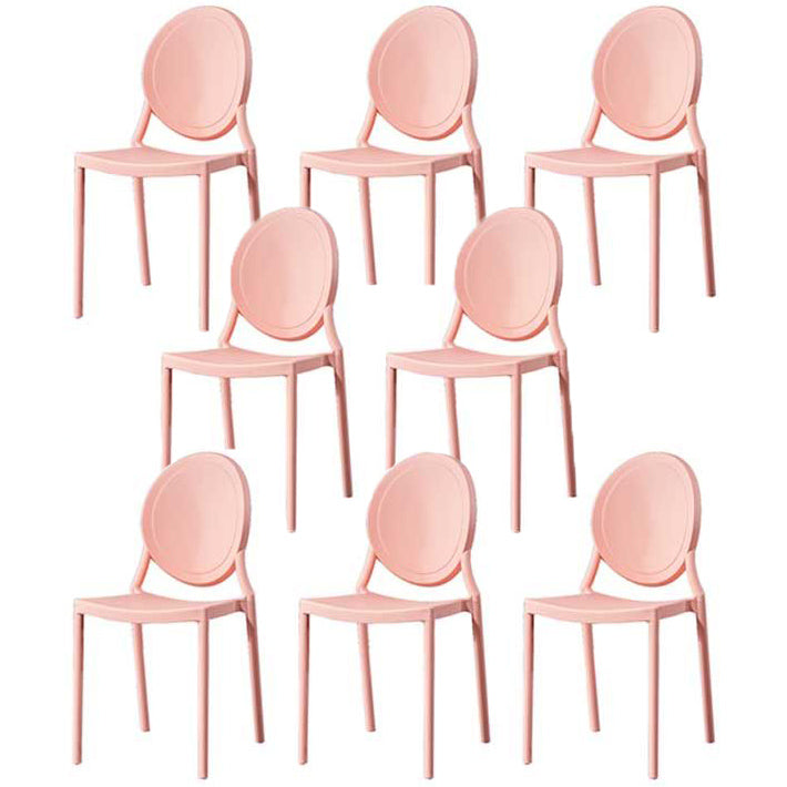 Glam Style Plastic Side Chair Matte Finish Dining Chair for Dinning Room