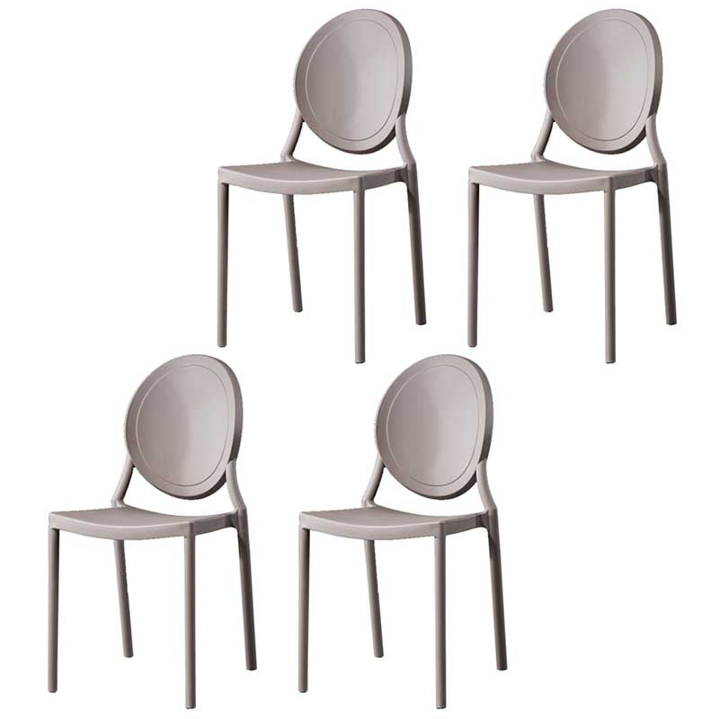 Glam Style Plastic Side Chair Matte Finish Dining Chair for Dinning Room