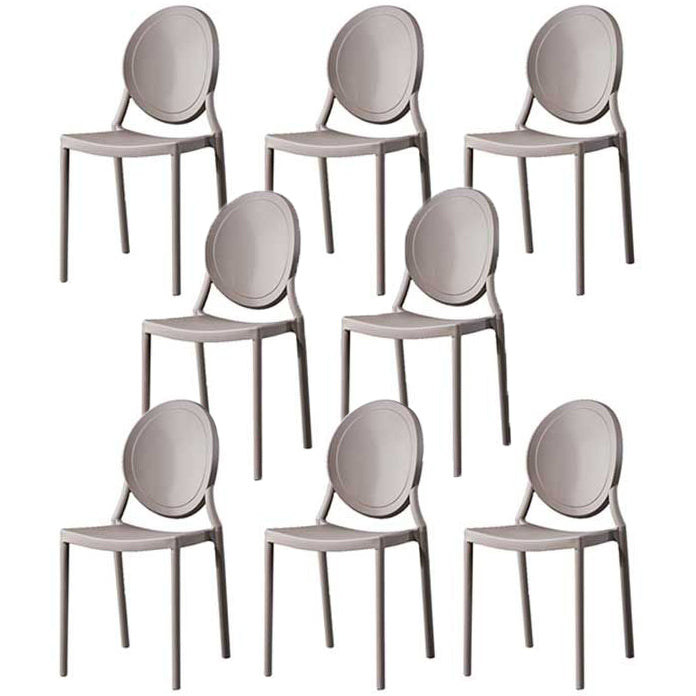 Glam Style Plastic Side Chair Matte Finish Dining Chair for Dinning Room
