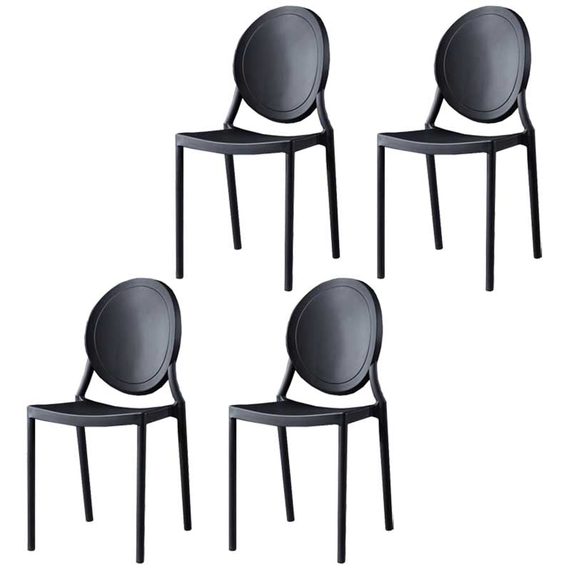 Glam Style Plastic Side Chair Matte Finish Dining Chair for Dinning Room