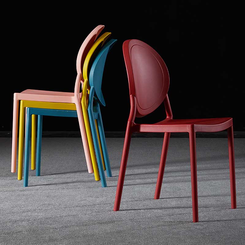 Glam Style Plastic Side Chair Matte Finish Dining Chair for Dinning Room