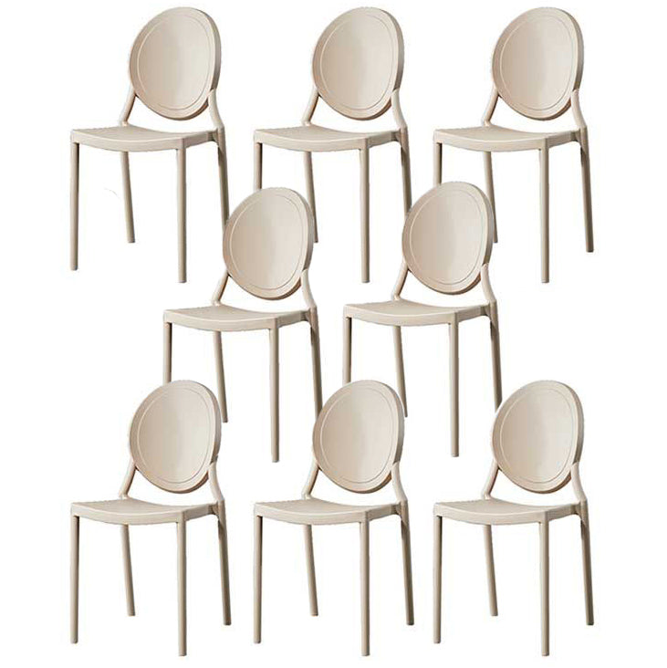 Glam Style Plastic Side Chair Matte Finish Dining Chair for Dinning Room