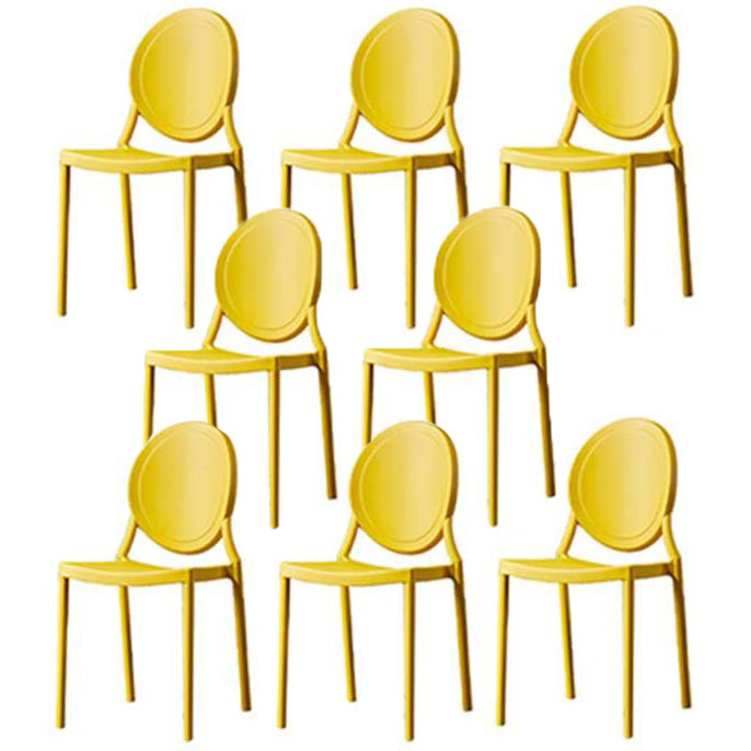 Glam Style Plastic Side Chair Matte Finish Dining Chair for Dinning Room