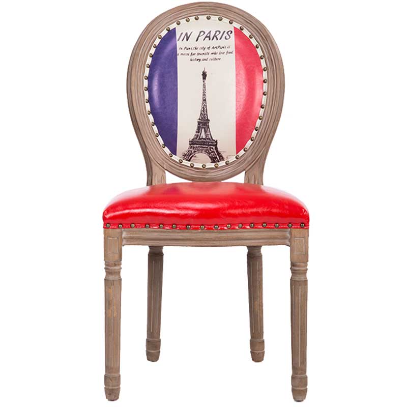 Solid Wood Country Style Dining Room Chair Matte Finish King Louis Back Side Chair