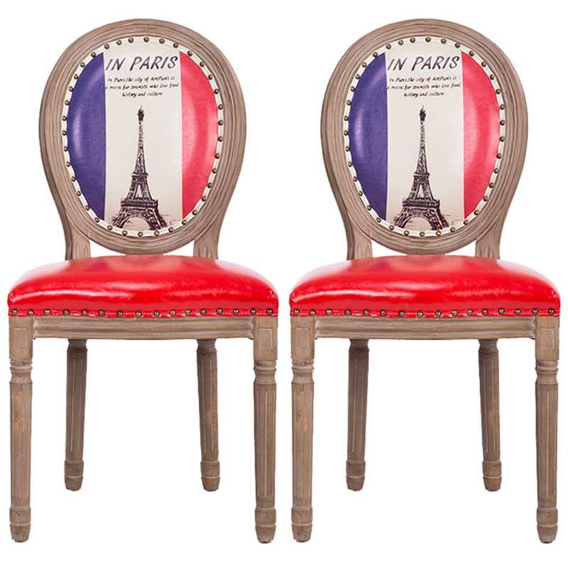 Solid Wood Country Style Dining Room Chair Matte Finish King Louis Back Side Chair
