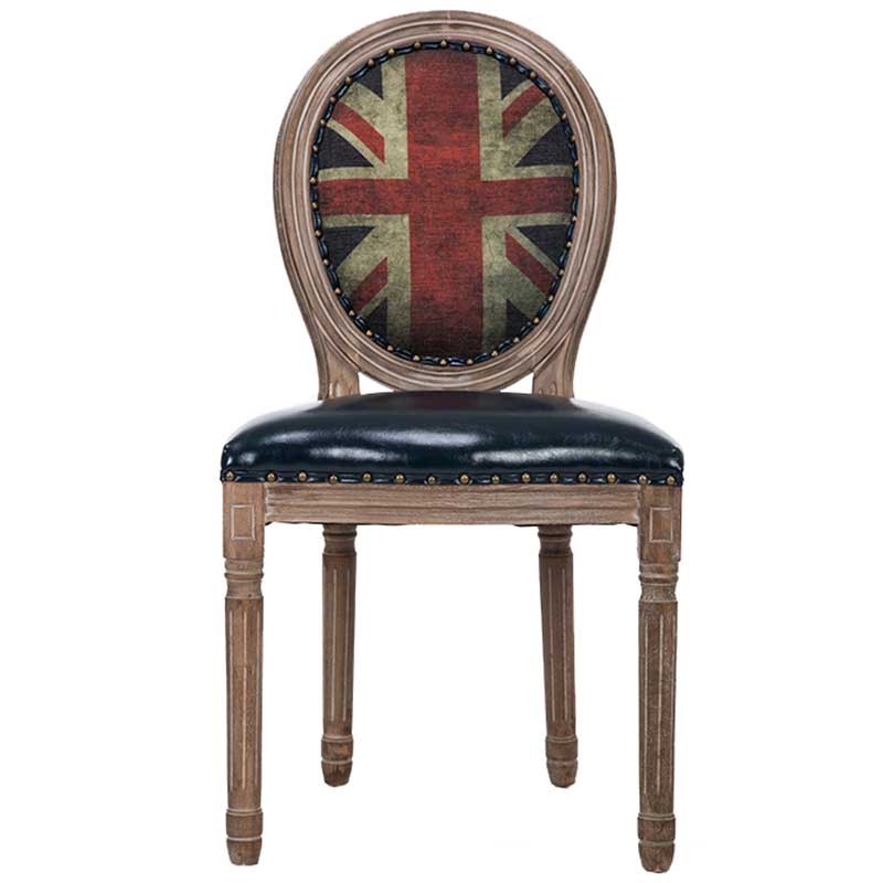 Solid Wood Country Style Dining Room Chair Matte Finish King Louis Back Side Chair