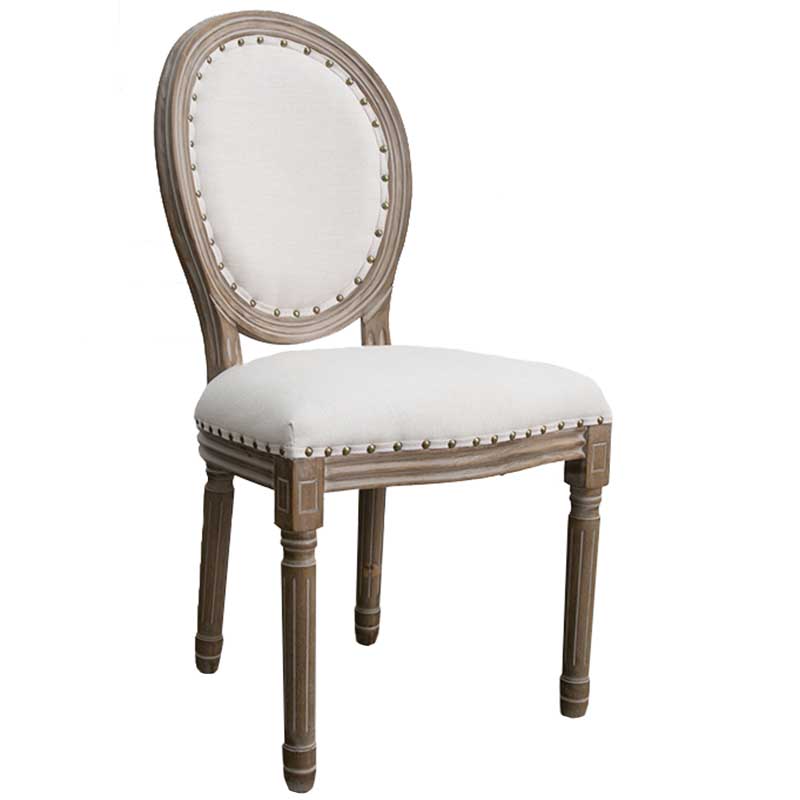 Solid Wood Country Style Dining Room Chair Matte Finish King Louis Back Side Chair