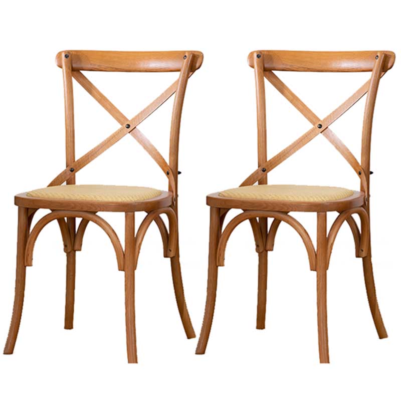 Solid Wood Traditional Dining Chair Matte Finish Cross Back Side Chair