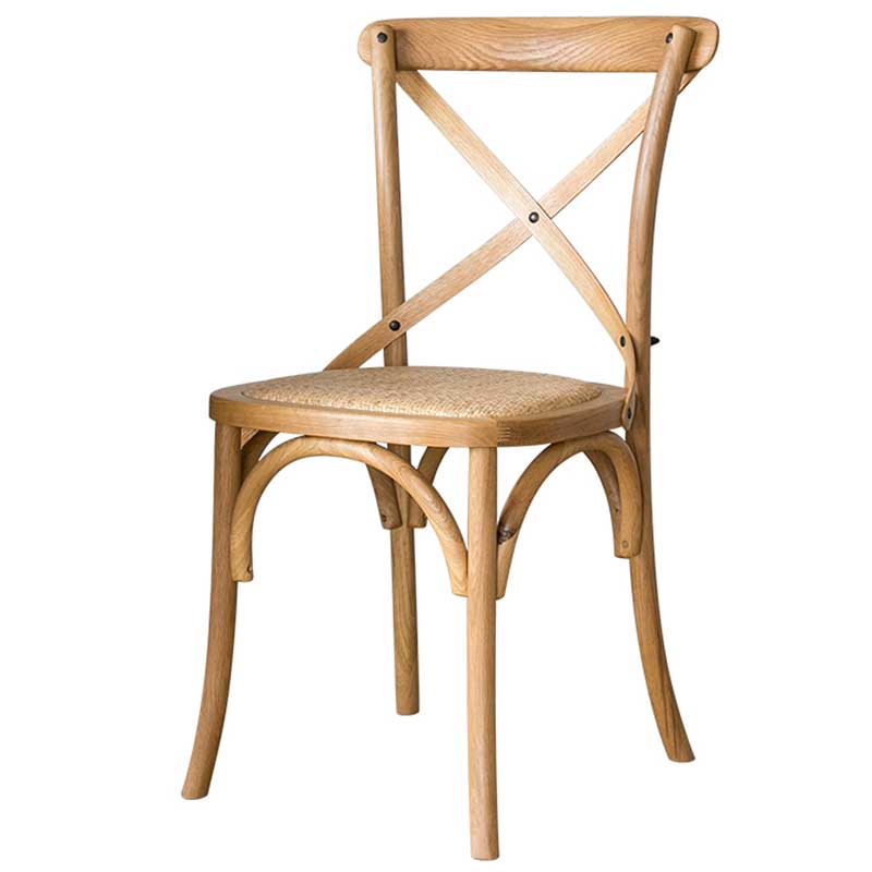 Solid Wood Traditional Dining Chair Matte Finish Cross Back Side Chair