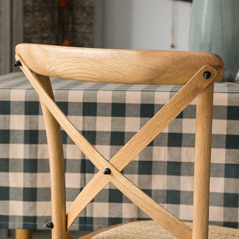 Solid Wood Traditional Dining Chair Matte Finish Cross Back Side Chair