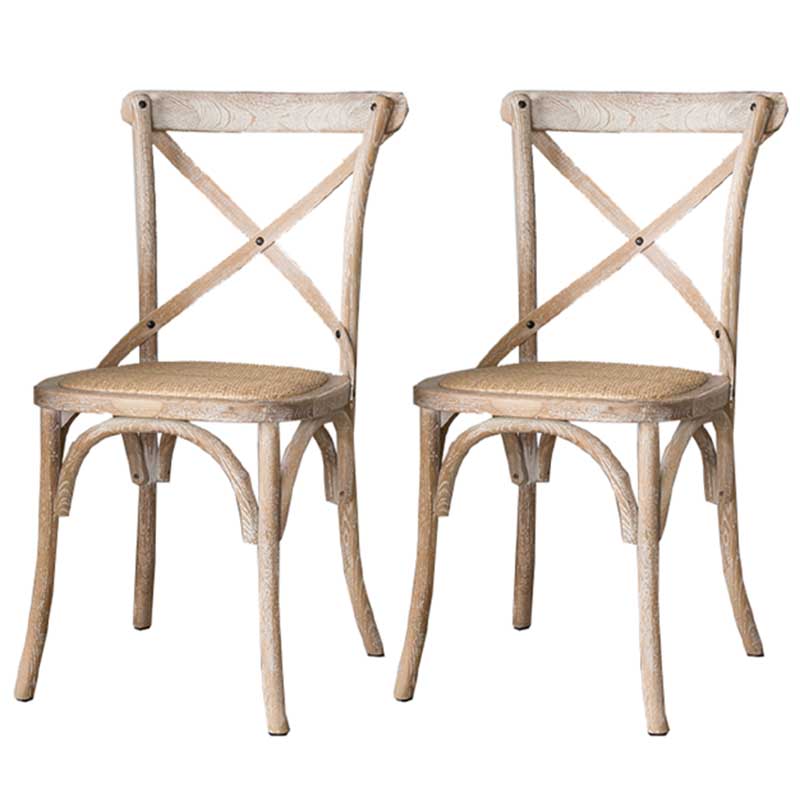 Solid Wood Traditional Dining Chair Matte Finish Cross Back Side Chair