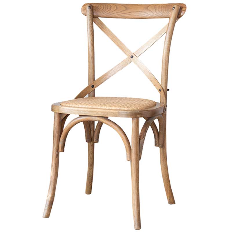Solid Wood Traditional Dining Chair Matte Finish Cross Back Side Chair