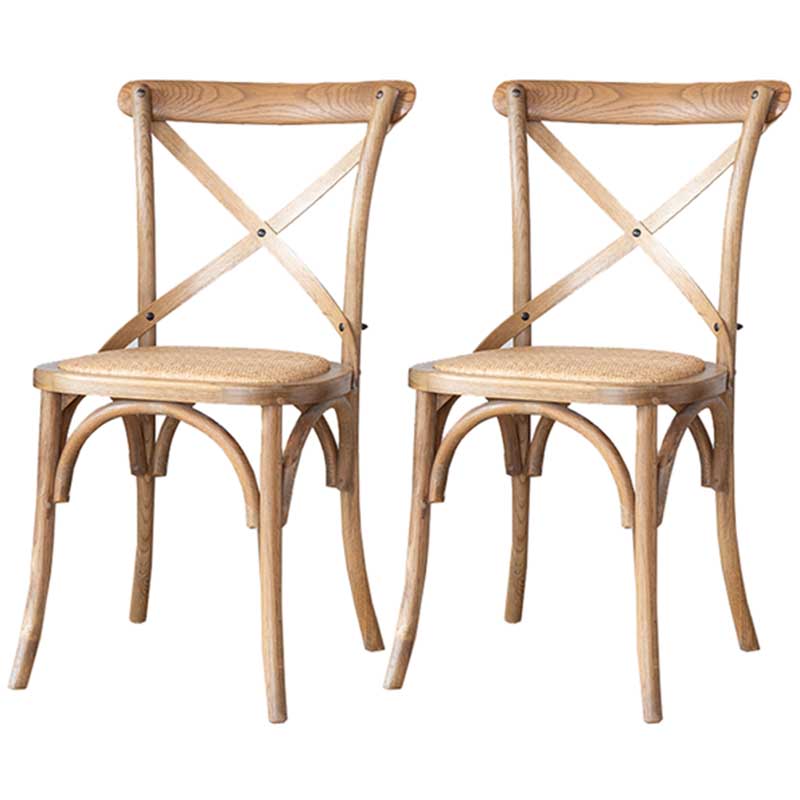 Solid Wood Traditional Dining Chair Matte Finish Cross Back Side Chair
