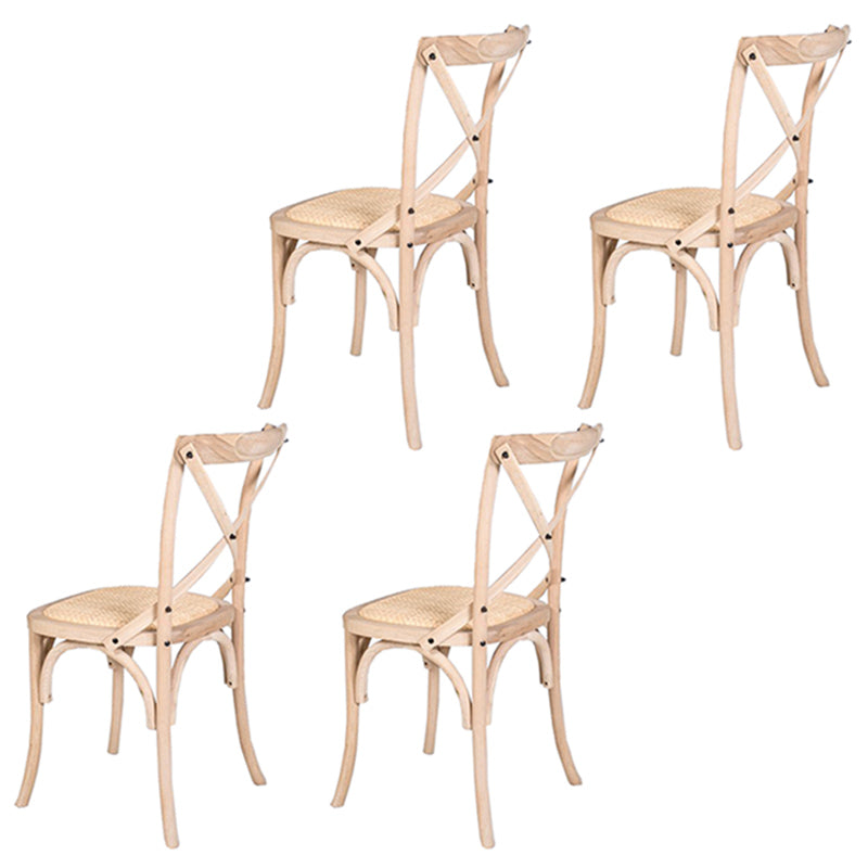 Solid Wood Traditional Dining Chair Matte Finish Cross Back Side Chair
