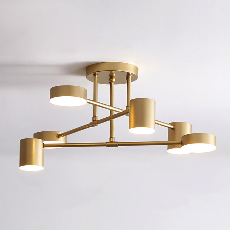 Luci cilindriche del lampadario cilindrico in metallo moderno a 6 luci a pendente