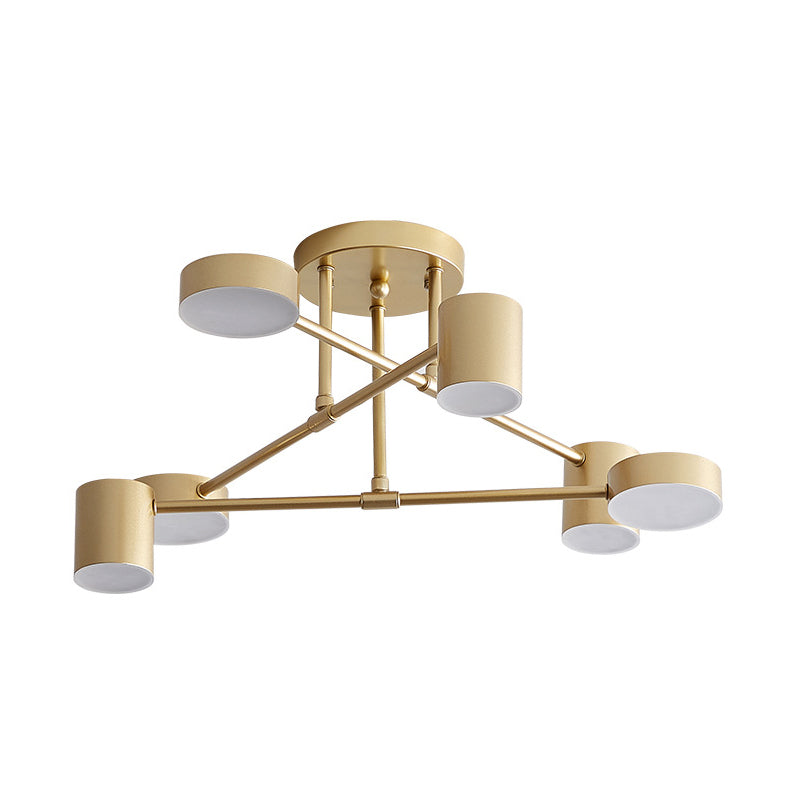 Luci cilindriche del lampadario cilindrico in metallo moderno a 6 luci a pendente