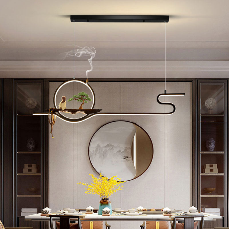 Luci a sospensione sospesa in metallo Lampade sospese lineari moderne per sala da studio