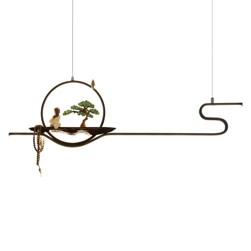 Luci a sospensione sospesa in metallo Lampade sospese lineari moderne per sala da studio