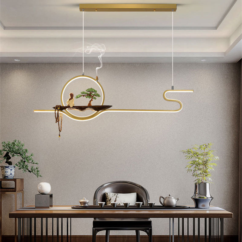 Luci a sospensione sospesa in metallo Lampade sospese lineari moderne per sala da studio