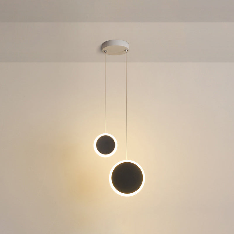Multi -Lichter runden Schatten Anhänger moderne einfache LED -Stilhänge Deckenleuchte