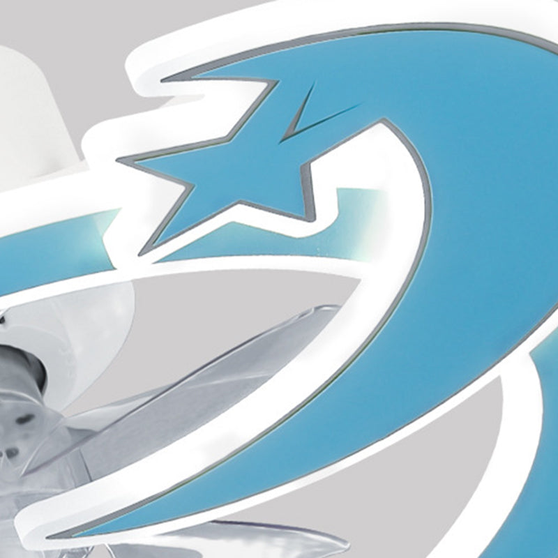 Kids Lovely LED Ceiling Fans Wrought Iron Circular Ceiling Fan Light with Acrylic Shade