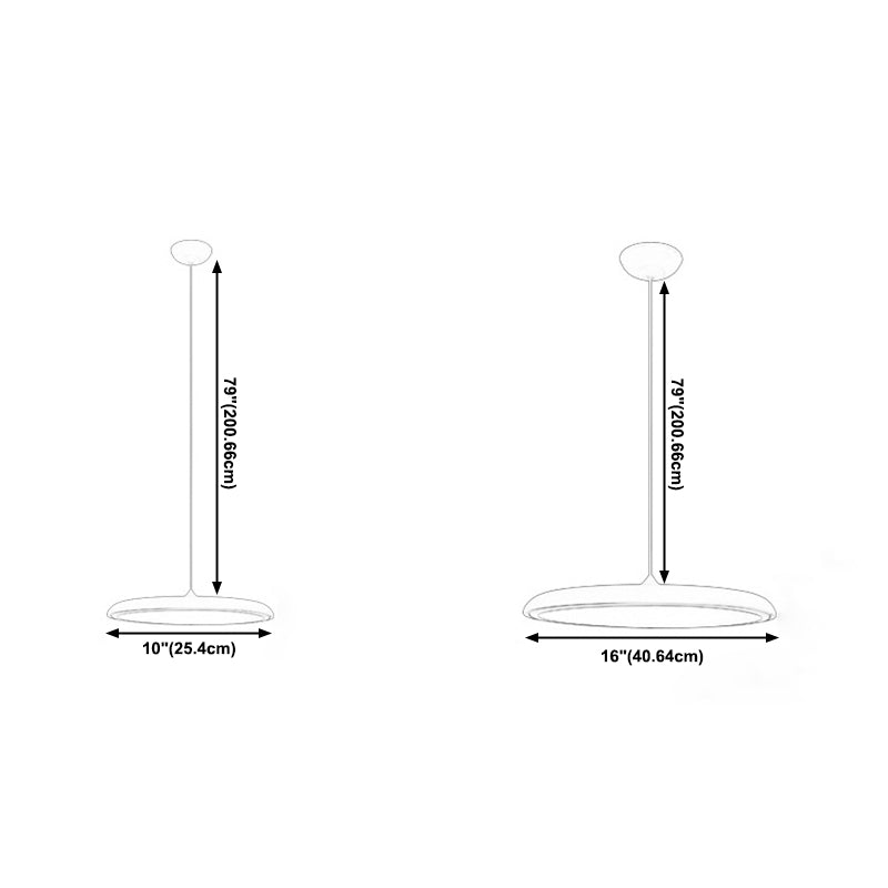 Luminaires suspendus modernes suspendus plaque rond
