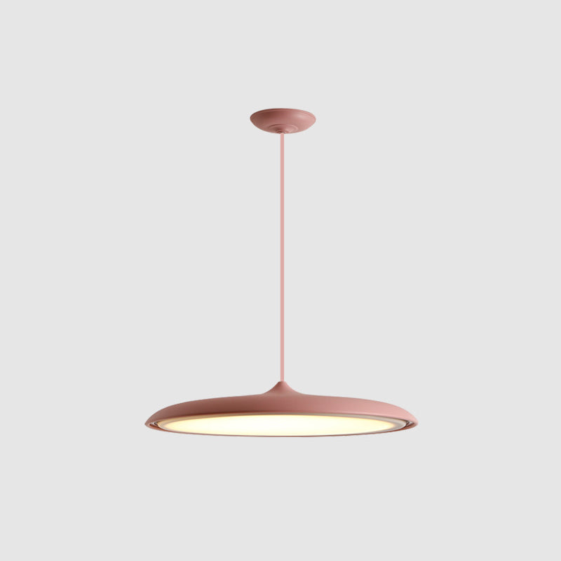 Modern Hanging Light Fixtures Round Plate Pendant Lights Metal 1 Light Pendant Lamp