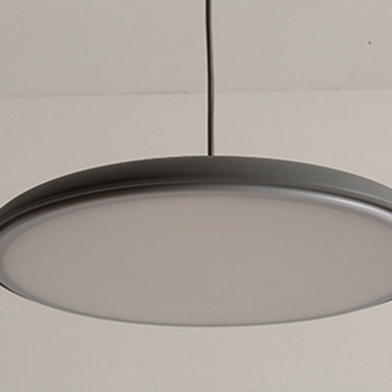 Modern Hanging Light Fixtures Round Plate Pendant Lights Metal 1 Light Pendant Lamp