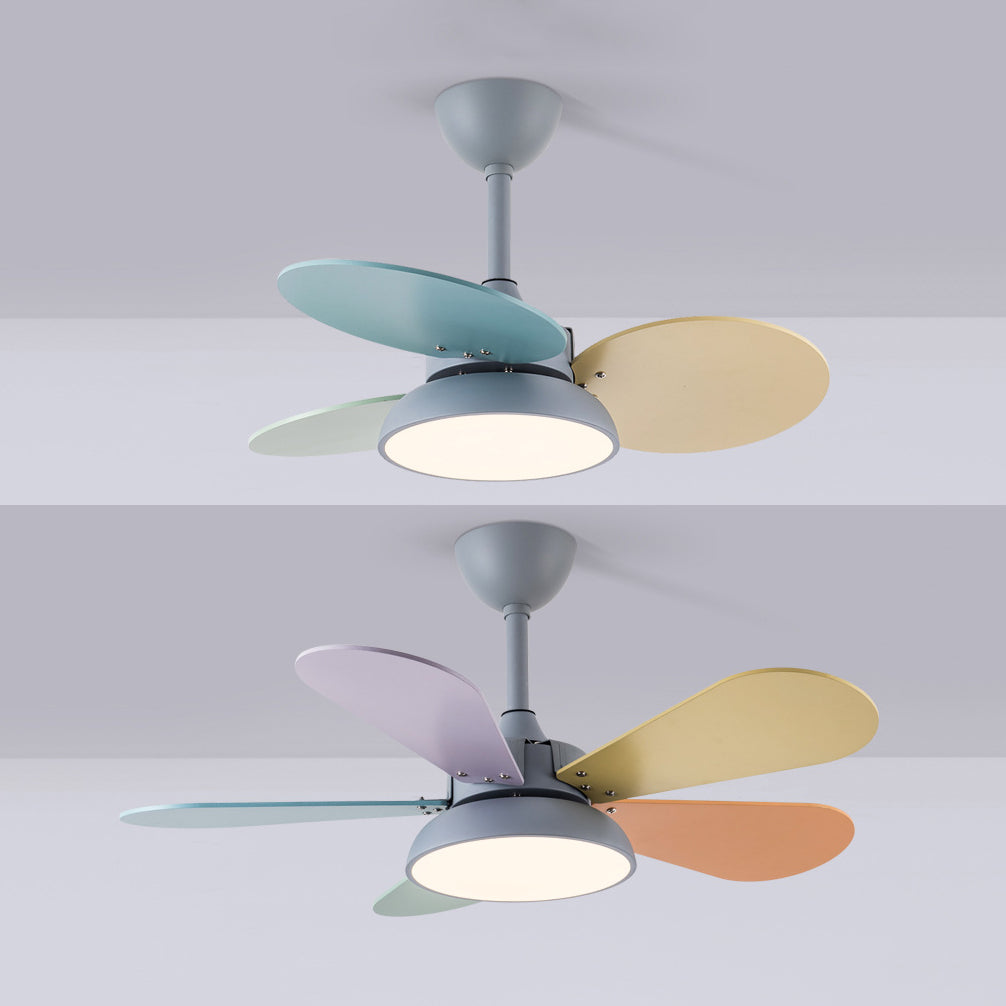 Kids Creative LED Indoor Hanging Lamp Wrought Iron Fan Pendant Light with Acrylic Shade