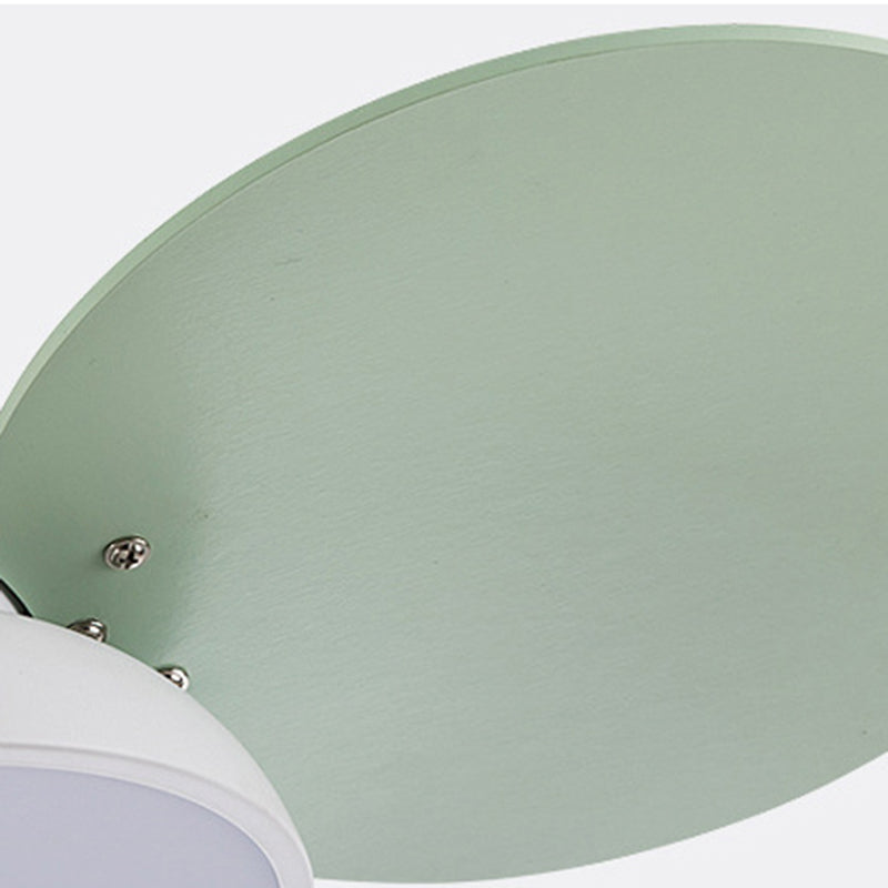 Kids Creative LED Indoor Hanging Lamp Wrought Iron Fan Pendant Light with Acrylic Shade